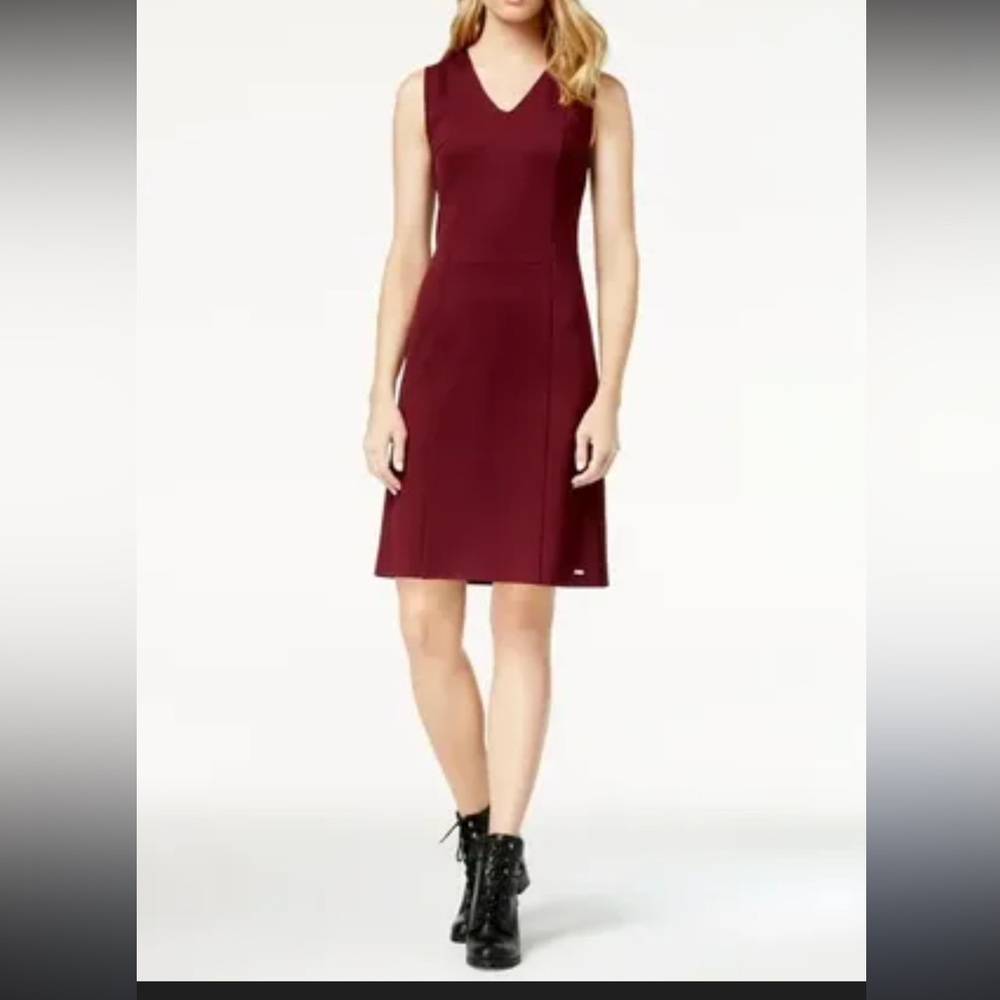 Armani Exchange Deep Red A-Line dress